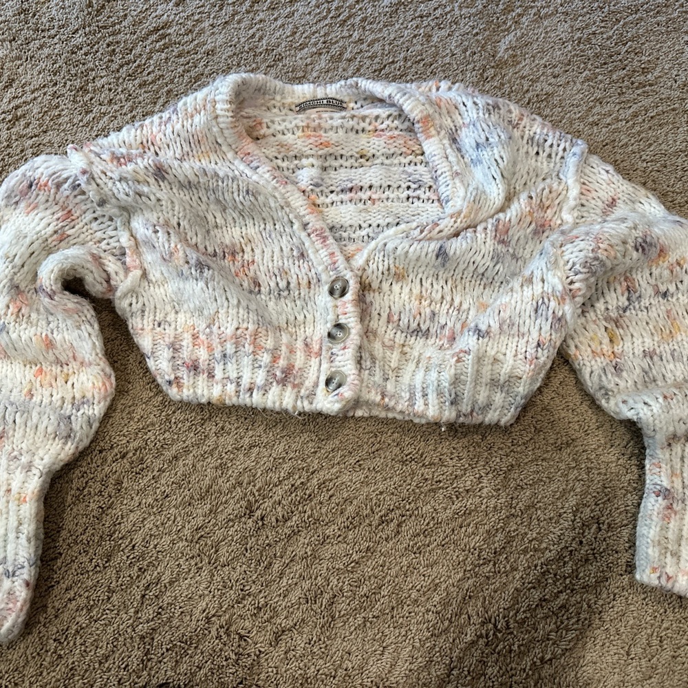 Kimchi Blue cropped knit sweater neutral colors